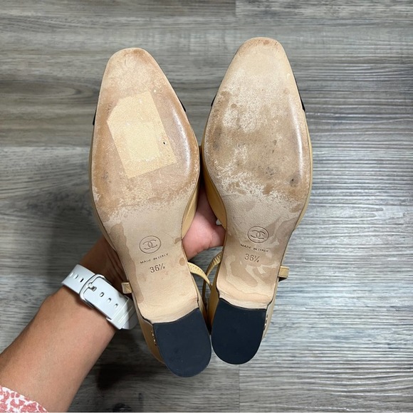 Chanel Cap Toe Slingback Pumps Heels size 36.5 - Picture 6 of 16